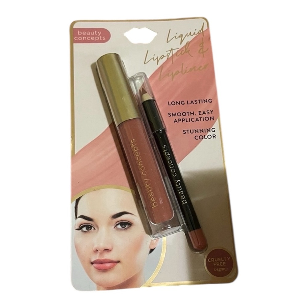 Long Lasting Liquid Lipstick & Lip Liner Duo Dusty Blush Pink Beauty Concepts